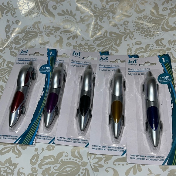 New Jot Race-car Shaped Ballpoint Pens - Set of 5 Colorful (D-4) - Picture 1 of 7